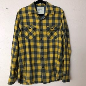 American eagle flannel yellow and gray plaid